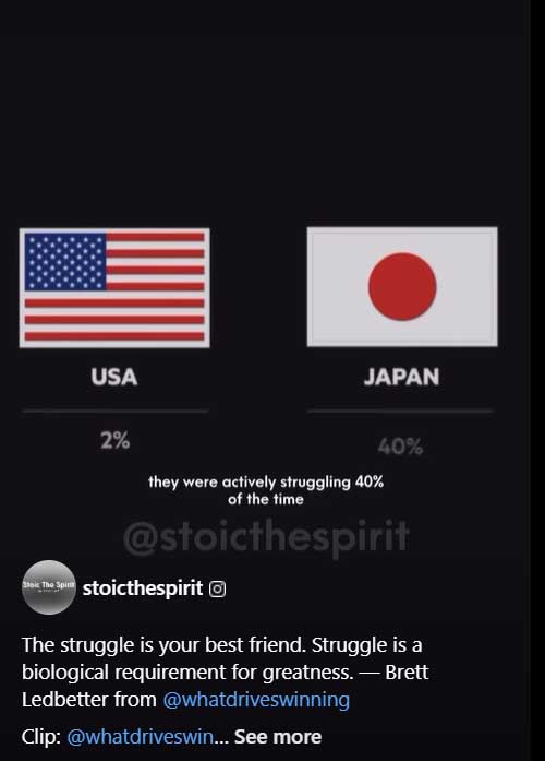 study about struggling time during math class in USA vs japan